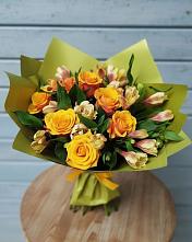 Букет цветов из:  Альстромерии и Розы #REPLACE_PRED# Марфино