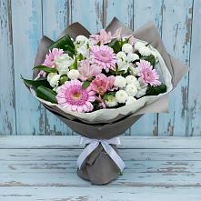 Букет цветов из:  Герберы, Альстромерии и Хризантемы в Марфино