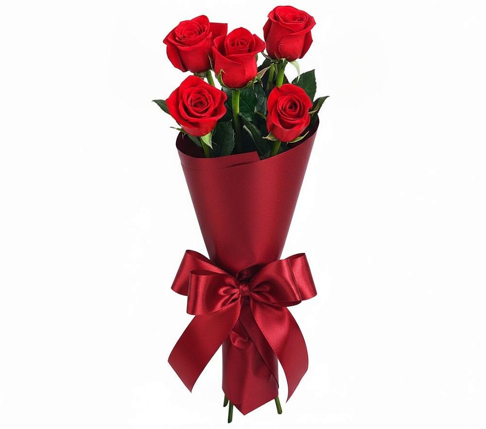 Букет 5 Красных роз Эдлесс Лав в Марфино