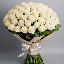 Букет 101 беля роза Белоснежка в Марфино