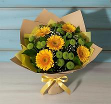 Букет цветов из:  Герберы и Хризантемы в Марфино