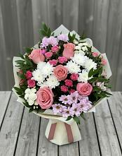 Букет цветов из:  Альстромерии, Гвоздики, Розы и Хризантемы #REPLACE_PRED# Марфино