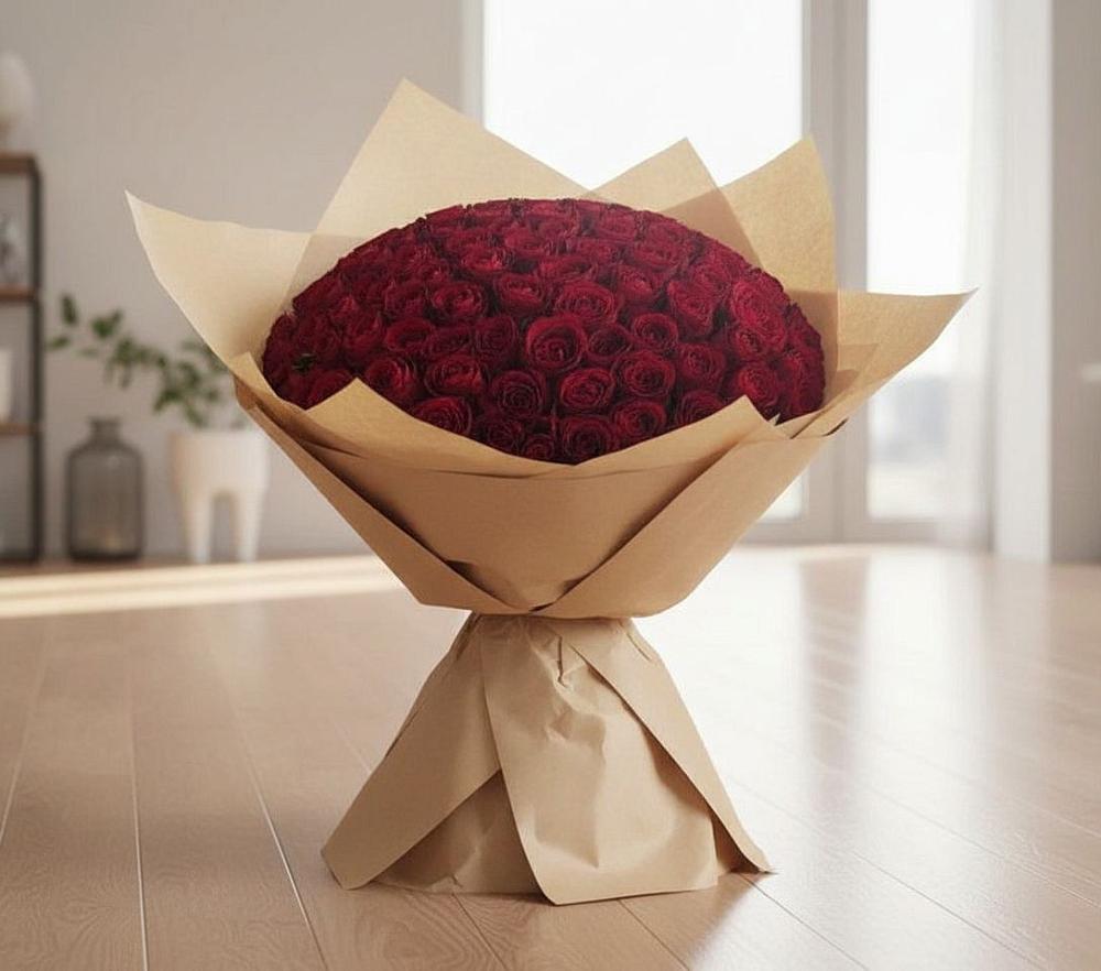 Букет 101 Красная роза в Марфино