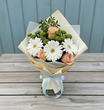 Букет цветов из:  Герберы, Розы и Хризантемы #REPLACE_PRED# Марфино