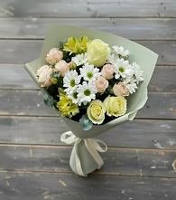 Букет цветов из:  Альстромерии, Розы и Хризантемы в Марфино