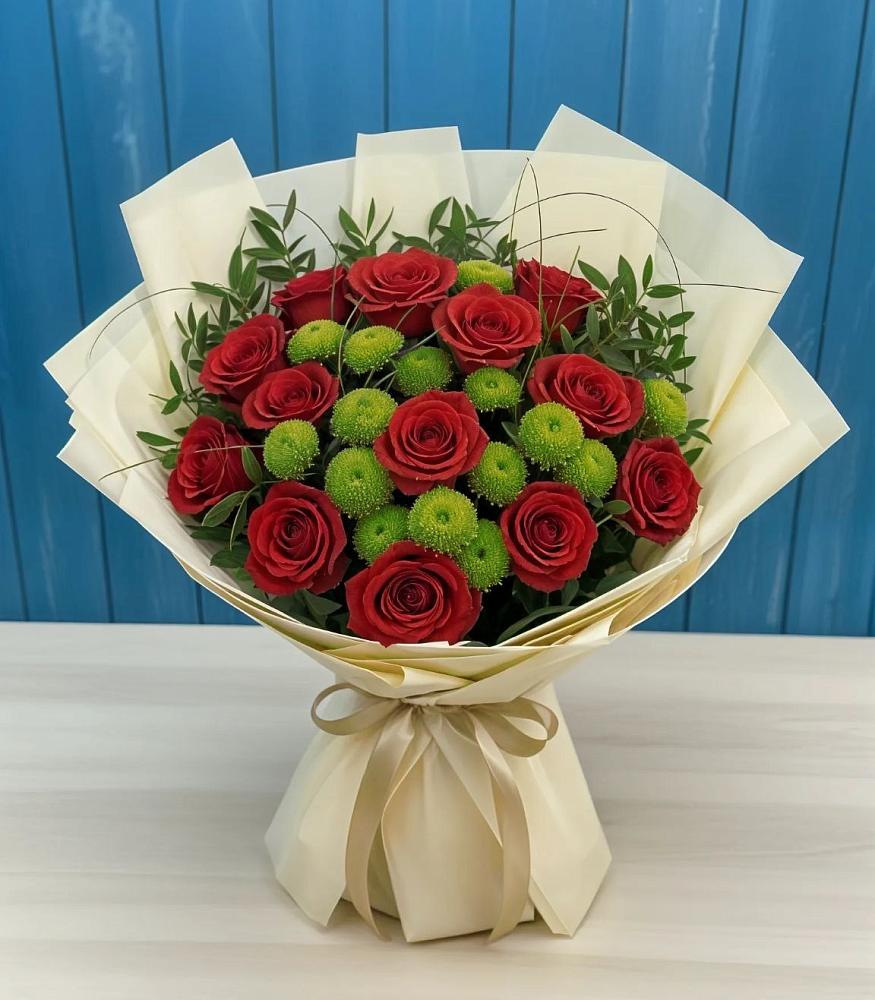 Букет цветов из: Розы и Хризантемы в Марфино