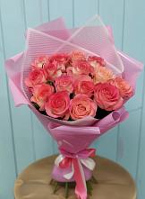 Букет 15 Розовых роз Равель в Марфино